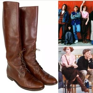 Iconic Ralph Lauren Vintage Brown Lace Up Riding Boots 8.
